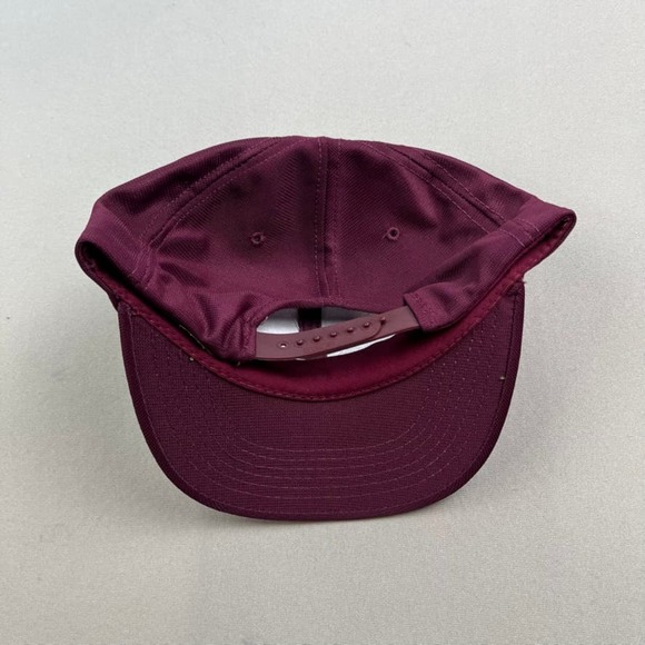 Vintage Maroon Hat Cap Snapback Burgundy Red Youngan Blank Basic Adjustable 90s - Picture 4 of 6